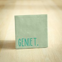 Tegeltje - GENIET | Lichtgroen | 10x10cm