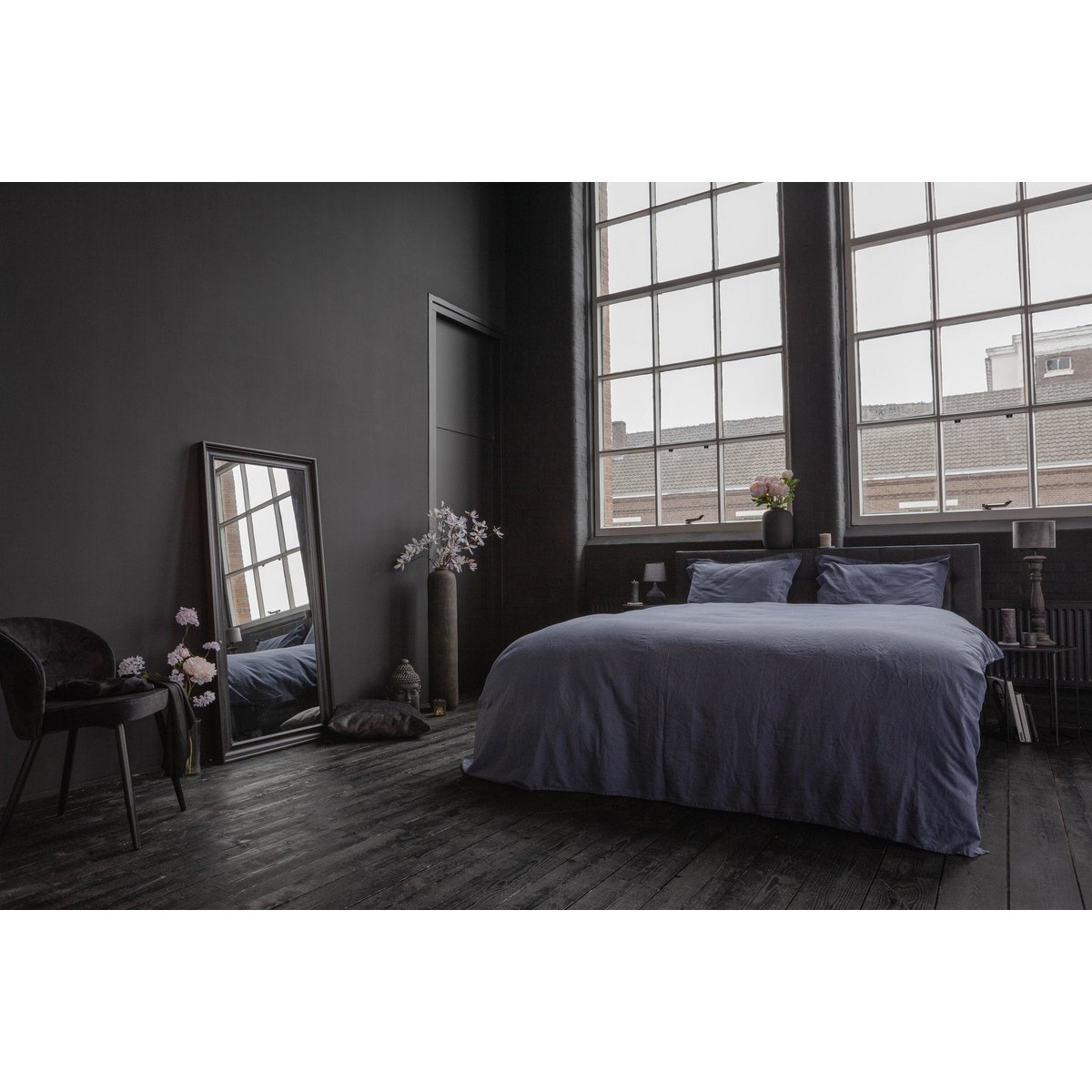 Linen duvet cover set Dusty Blue