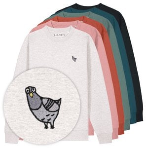 Embroidered sweater – Claude the pigeon