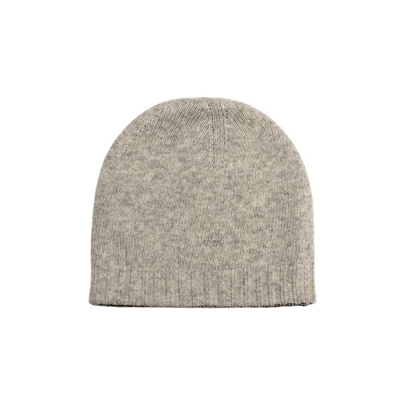 RB5008GW | COURMAYEUR – Doppelseitige Unisex-Strickmütze, hergestellt in Italien. Farbe Schwarz/Grau