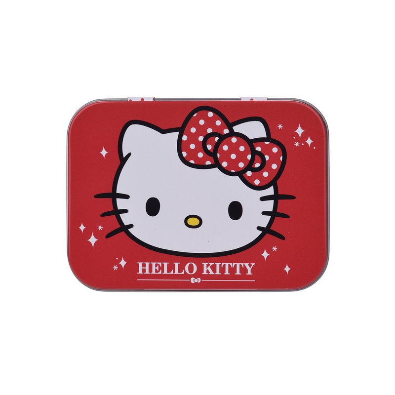 Hello Kitty, tolletto in metallo, glitter, pre -taglio, bambini, junior, 24 medicazioni, 10,9 x 8 x H.2 cm, abbi cura di