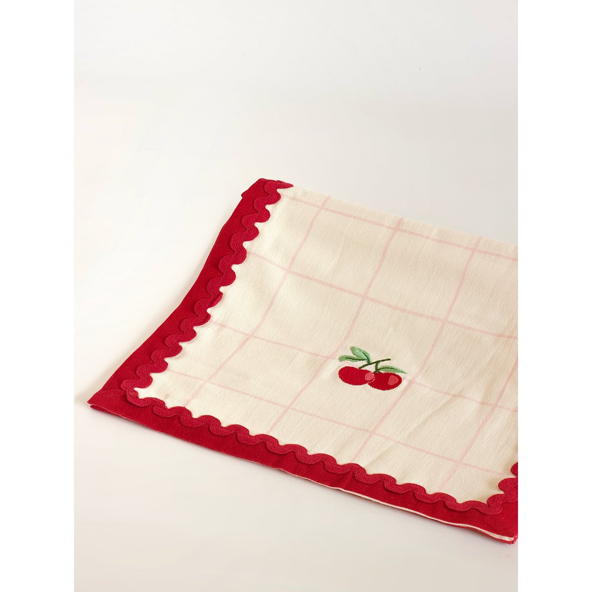 Cherry Crush Embroidered Runner
