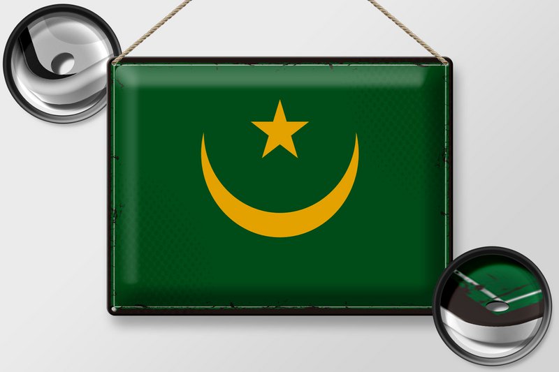 Tin Sign Flag Mauritania 40x30cm Retro Flag