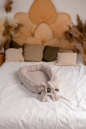 Leinen-Babynest mit Schleife (7 Farben)
