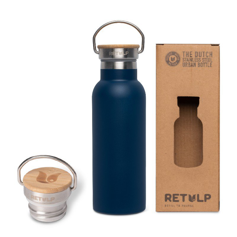 Botella termo antigoteo de doble pared 500 ml Azul