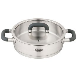 Lugano Edilstahl Topfset 6TLG. + Stielpfanne 24 cm + Servier pad 24 cm