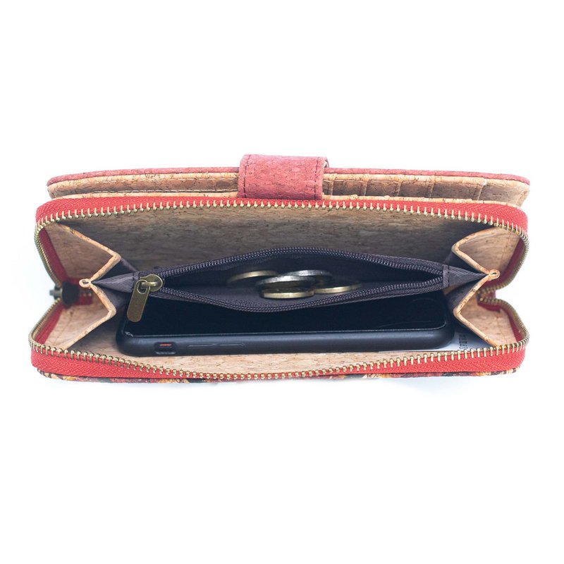 Portefeuille pliant motif fleur Mandala- Vegan Cork Wallet BAG-2220