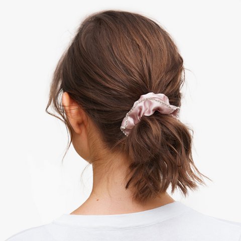 5 STÜCKE Strass Schmuck Seide Haargummis