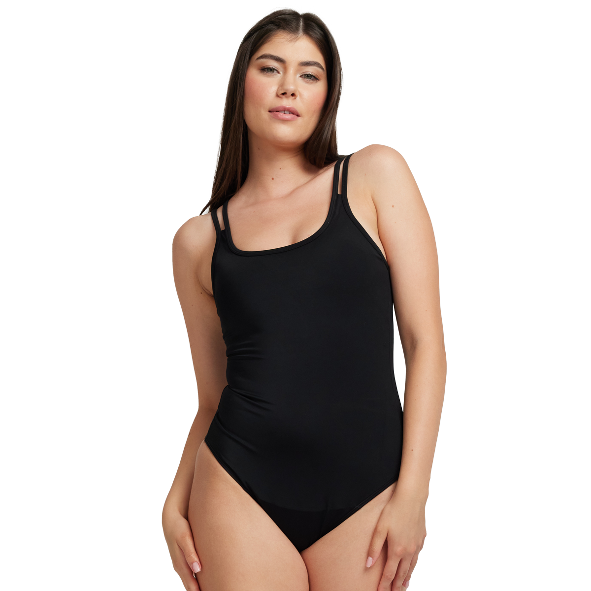 Femieko Scarlett reutilizable traje de baño menstrual-absorción moderada, protección contra fugas de 3 capas, negro