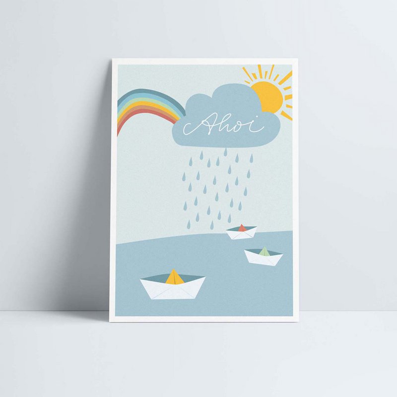 Cartolina // Barchette di carta »Ahoi«