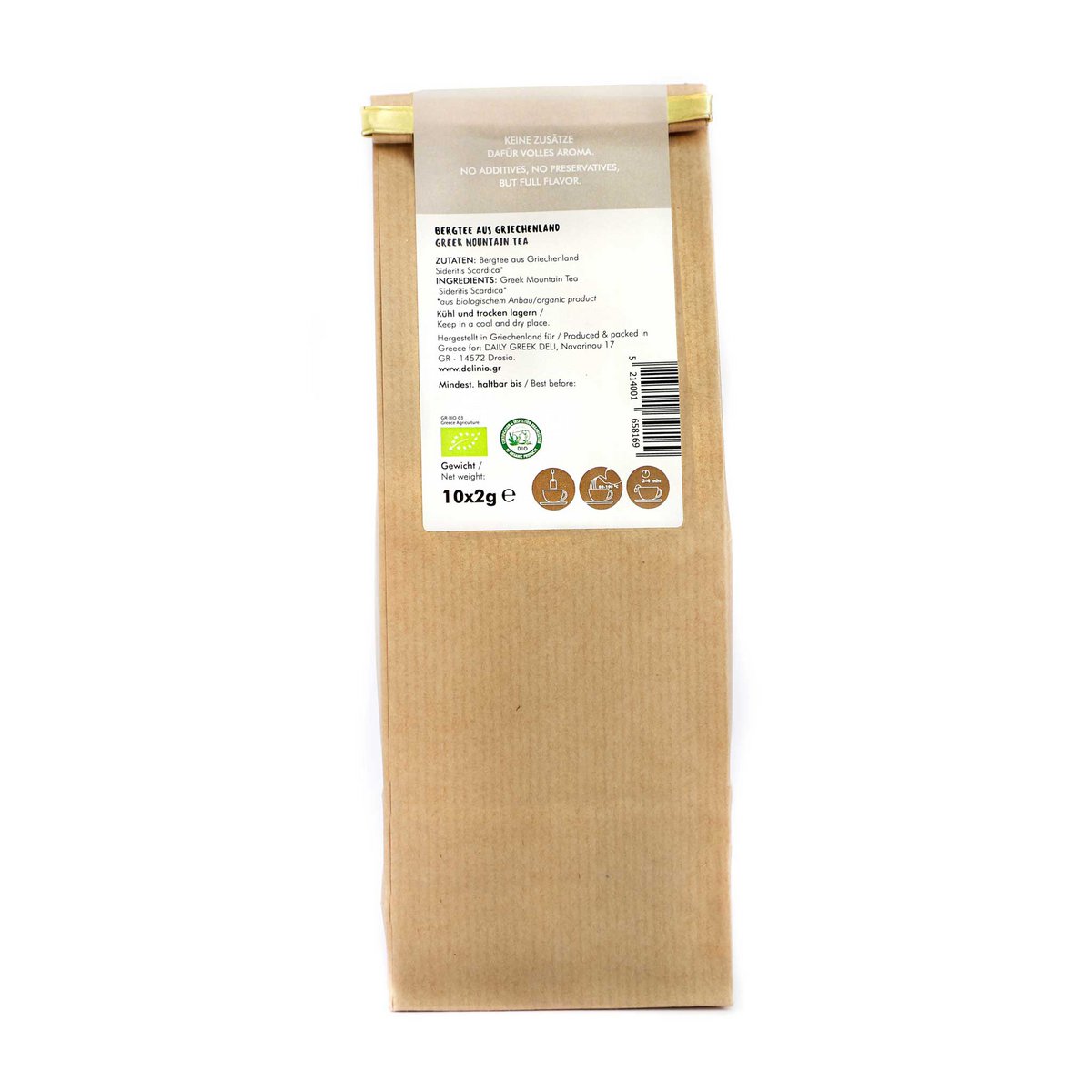 Greek organic mountain tea, 10 x 2 gr tea bags