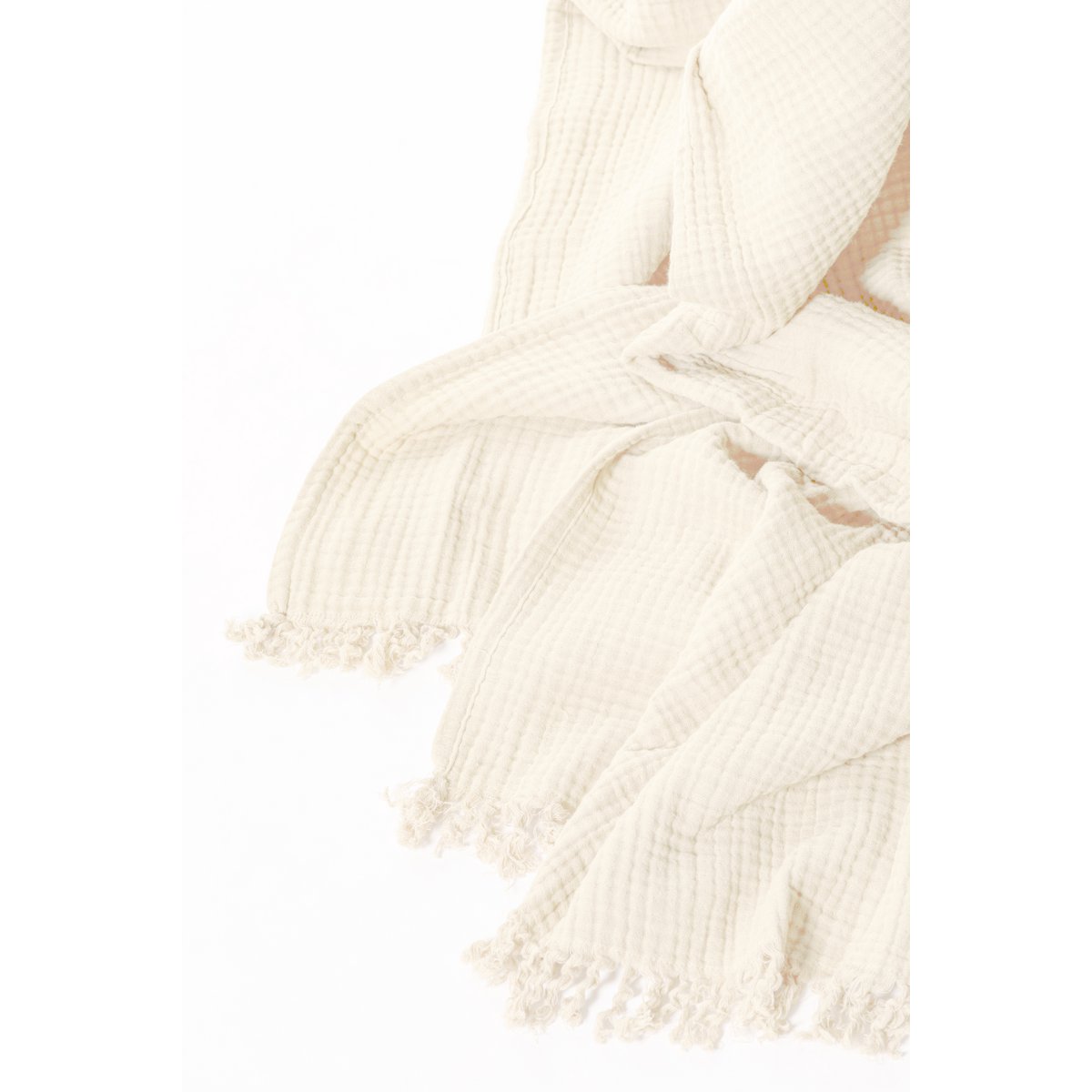 Plaid coton SUZETTE 130x160cm, taupe