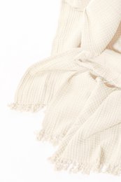 Plaid coton SUZETTE 130x160cm, taupe
