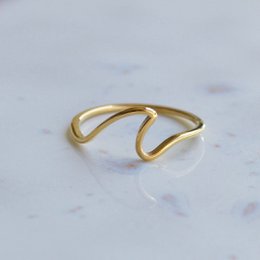 Mykonos - Dainty Ocean Waved Line Stacking Ring