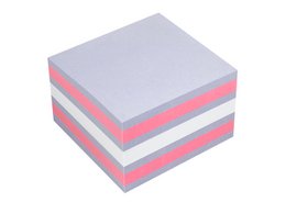 Info notities 75x75mm assorti blok a 450 vel violet, roze, wit