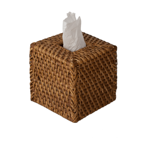 Cube Wicker Tissue Box Cover (Rattan) | Dekorativer Papier- und Serviettenhalter-Spender