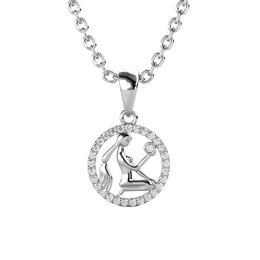 Pendentifs Zodiaque Vierge - Argenté et Cristal