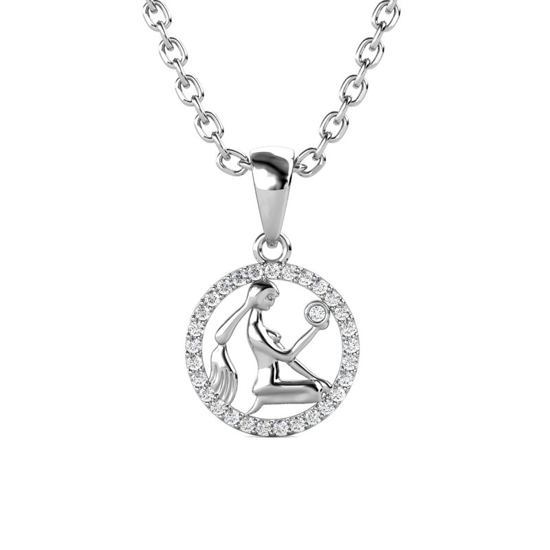 Pendentifs Zodiaque Vierge - Argenté et Cristal