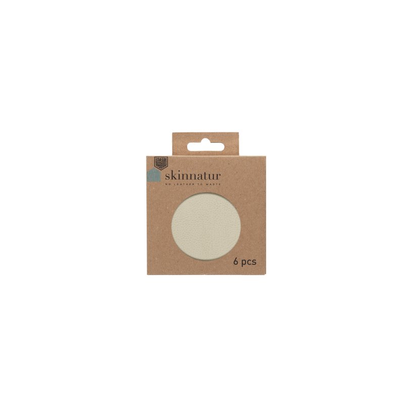 Sous-verre Skinnatur | cuir recyclé | Environ 10 cm | lot de 6