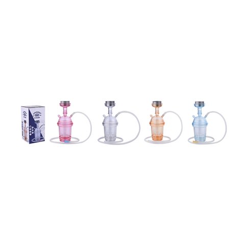 Shisha Complete Kit - Ideal for Traveling, Beach, Festivals - Shisha with Silicone Hose, Tongs, Hookah Complete Modern Acrylic Glass Set