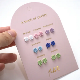 Box of 7 Earrings — Chance Poetry Week - English