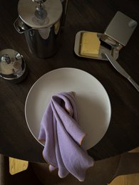 Servietter Lila ræv kontrast detalje (sæt med 2 dele) / 100% hør