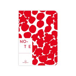 Spiral notebook with colorful geometric patterns and lines. Suitable for school, office, or personal use.