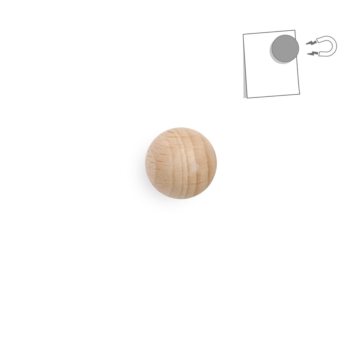 Kleine houten magnetische bal - naturel