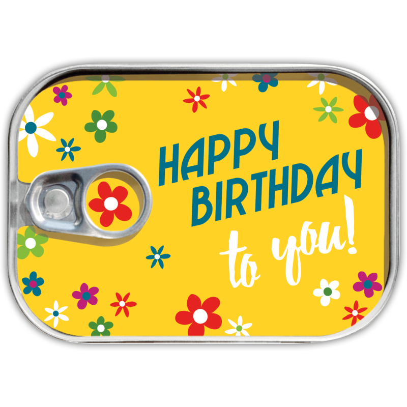 Dosenpost "Happy Birthday to you!"