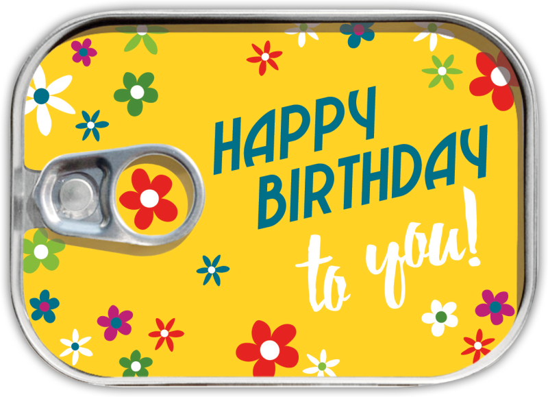 Dosenpost "Happy Birthday to you!"