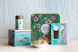 Shortbread biscuits assortment of pure fresh butter natural shortbread, with salted butter caramel, chocolate and apricot chips - "Vegetable Magic" metal box 400 g