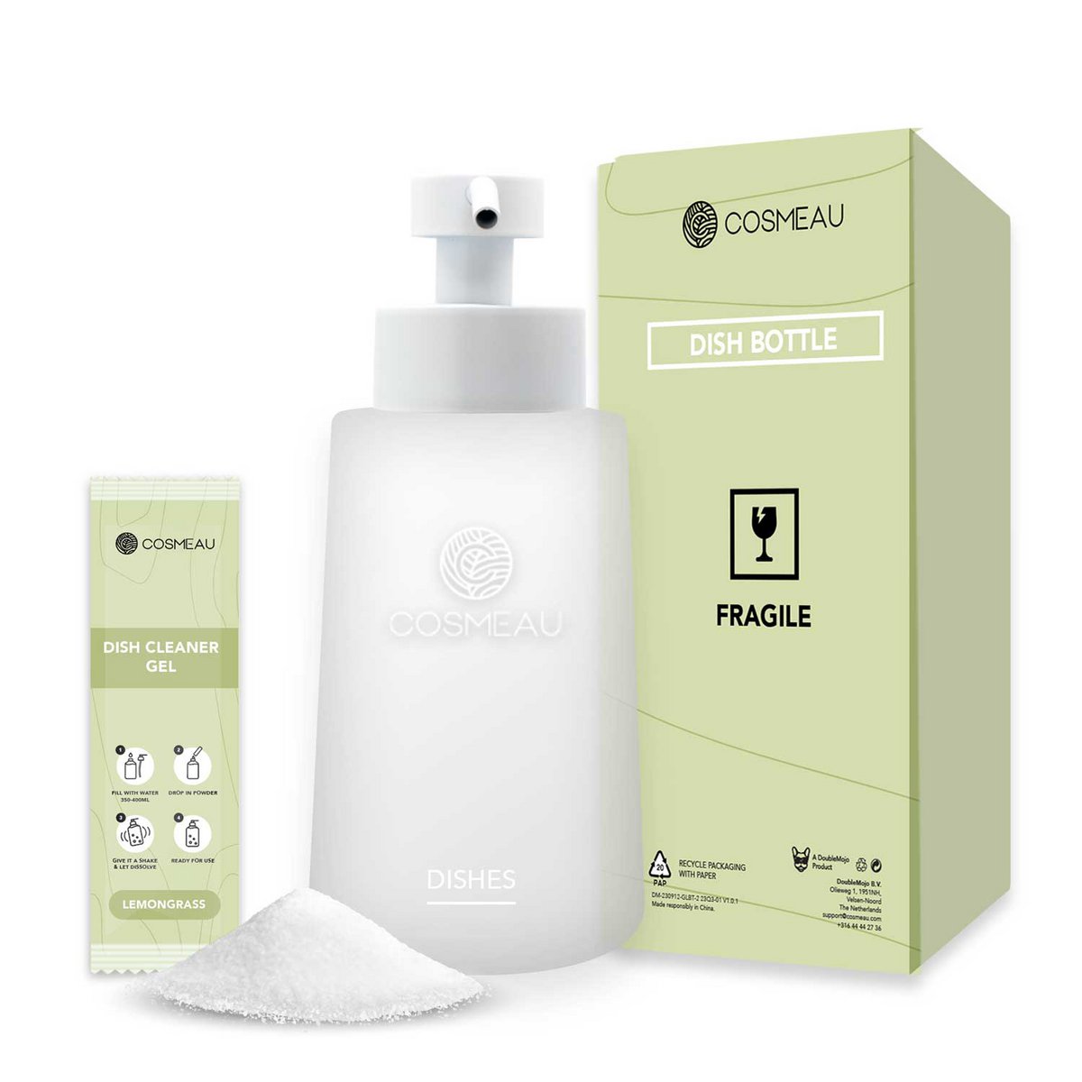 Cosmeau Dish Soap Dispenser Frosted Glass