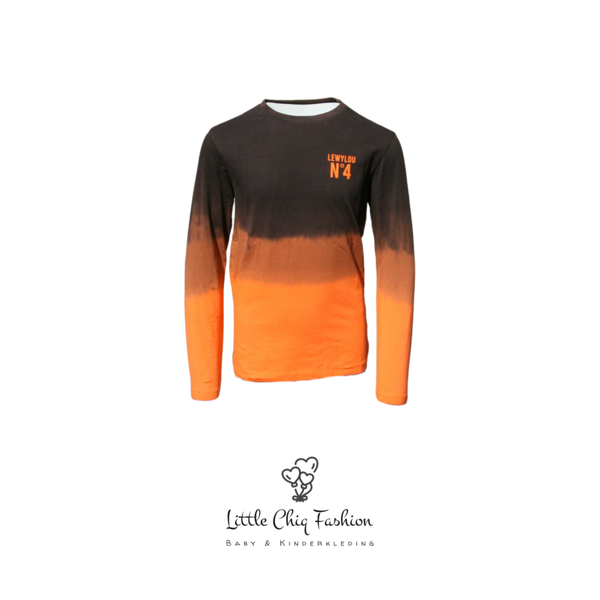 Lewylou NO4 Manches Longues – Tie Dye Noir-Orange – Urban Kids Fashion
