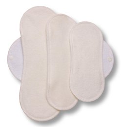 Wiederverwendbare Stoffmenstruationspolster 3 -Pack (S, M, L) - Weiße Flügel