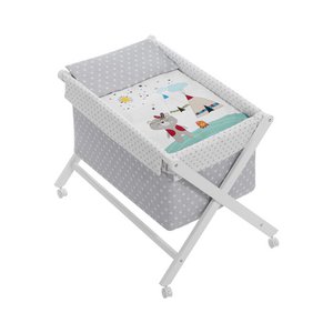 KINDERBETT IN X IN WEISSER BUCHE + BETTWÄSCHE + KLEIDUNGSSTÜCK + MATRATZE - MOD. INDIO