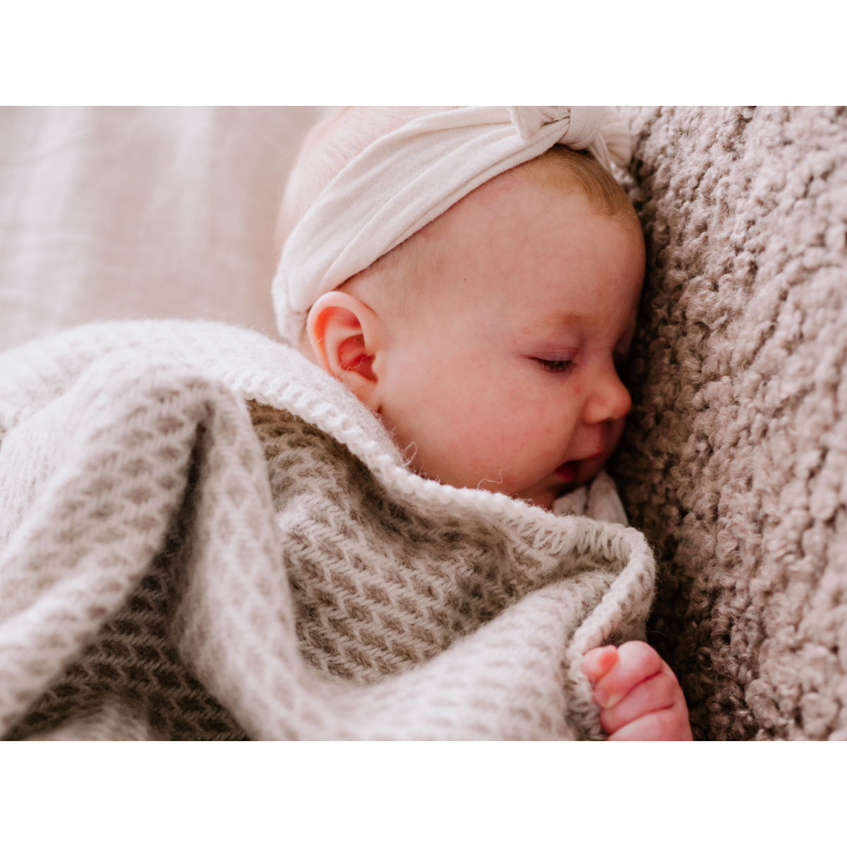 Wool crib blanket - Taupe