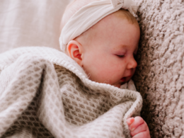 Wool crib blanket - Taupe