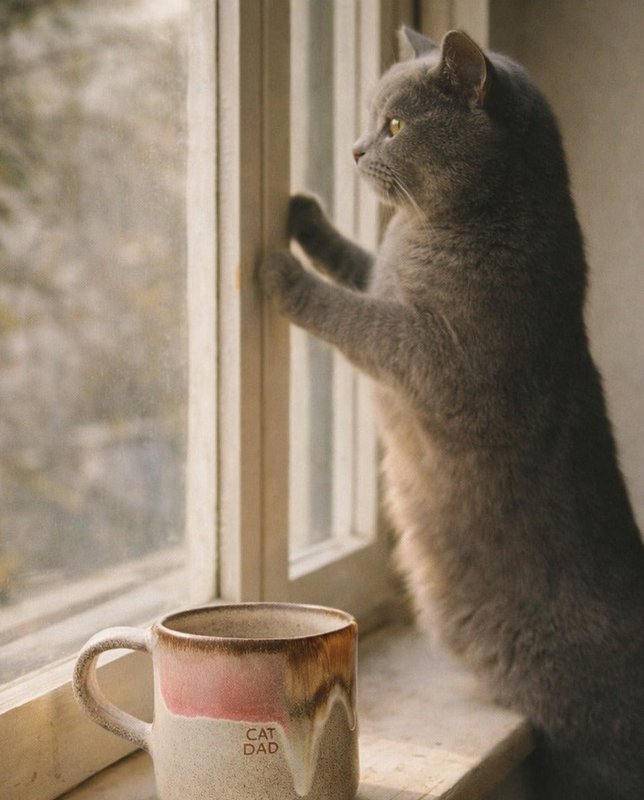 Melting Ice Cream Mug 360ml Cat Dad