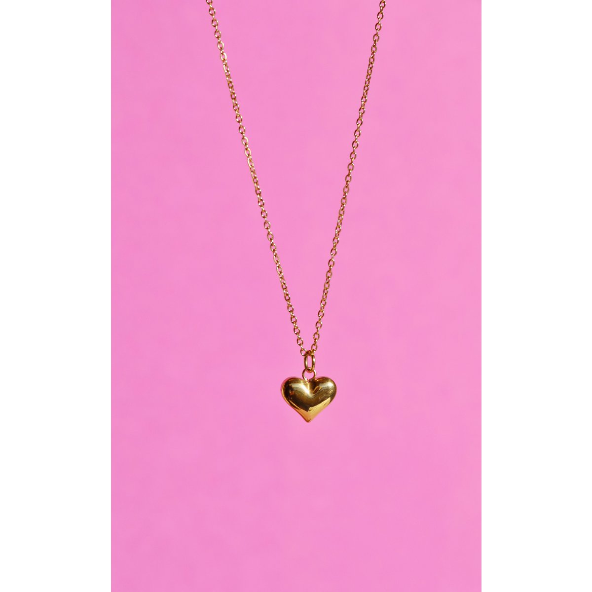 Linett - Gepofte gouden hart hanger ketting