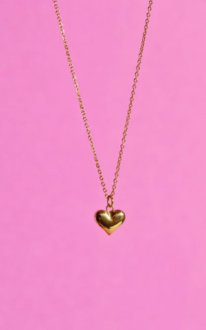 Linett - Gepofte gouden hart hanger ketting