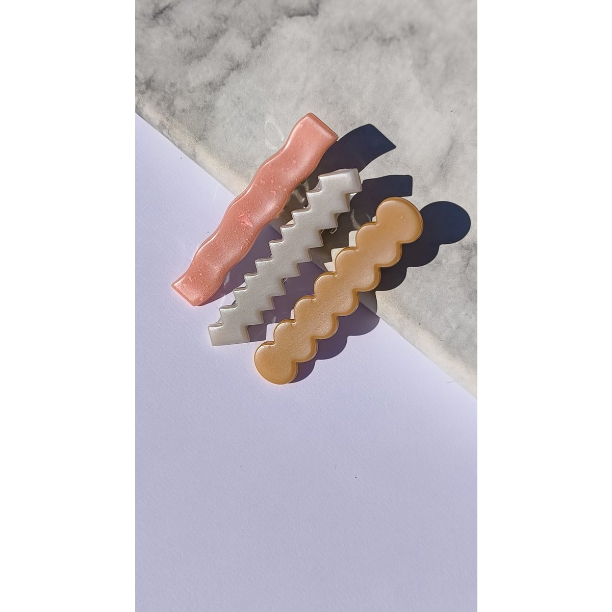 ⋒ RESIN HAIR CLIP PACK - NUDE (12 ITEMS) ⋒