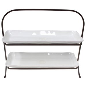 NOVA Two tier stand w/holder 37 White NORS 01