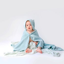 Milk&Moo Sangaloz Velvet Baby hættehåndklæde, 100% bomuld, blødt, absorberende, 0-2 år, 70x120 cm