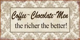 Metal magnet Coffee Chocolate Men 10x5 cm