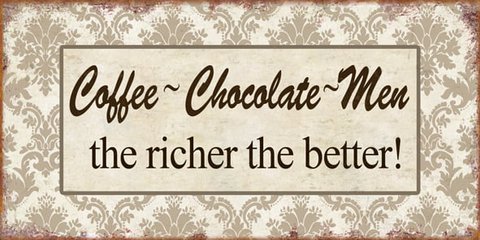 Metalen magneet Koffie Chocolade Heren 10x5 cm