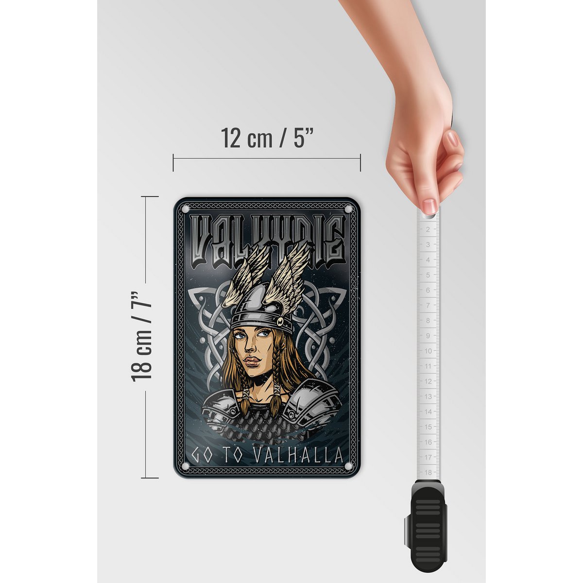 Tin sign saying 12x18cm Valkyrie go to Valhalla Viking decoration