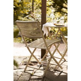 Arcas Bistro set, 2 chairs and 1 table, polyester/steel, taupe