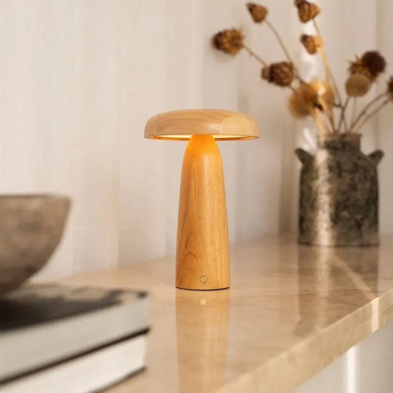 Lampe de table rechargeable en bois marron clair Lennart