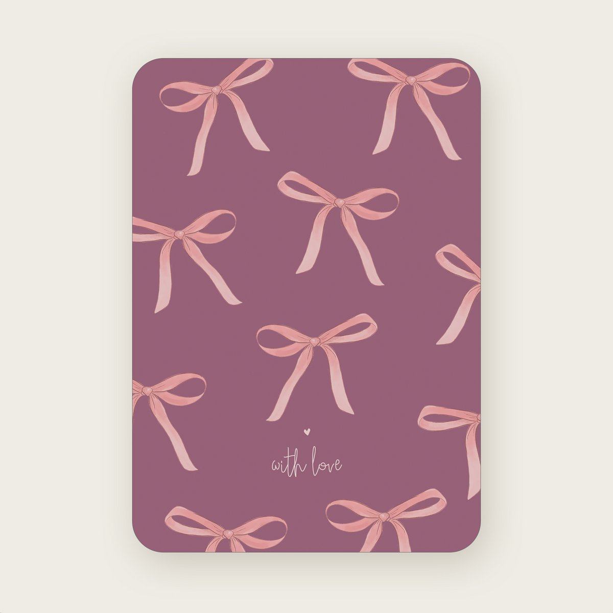 Postcard (A6) Bows 'With Love'
