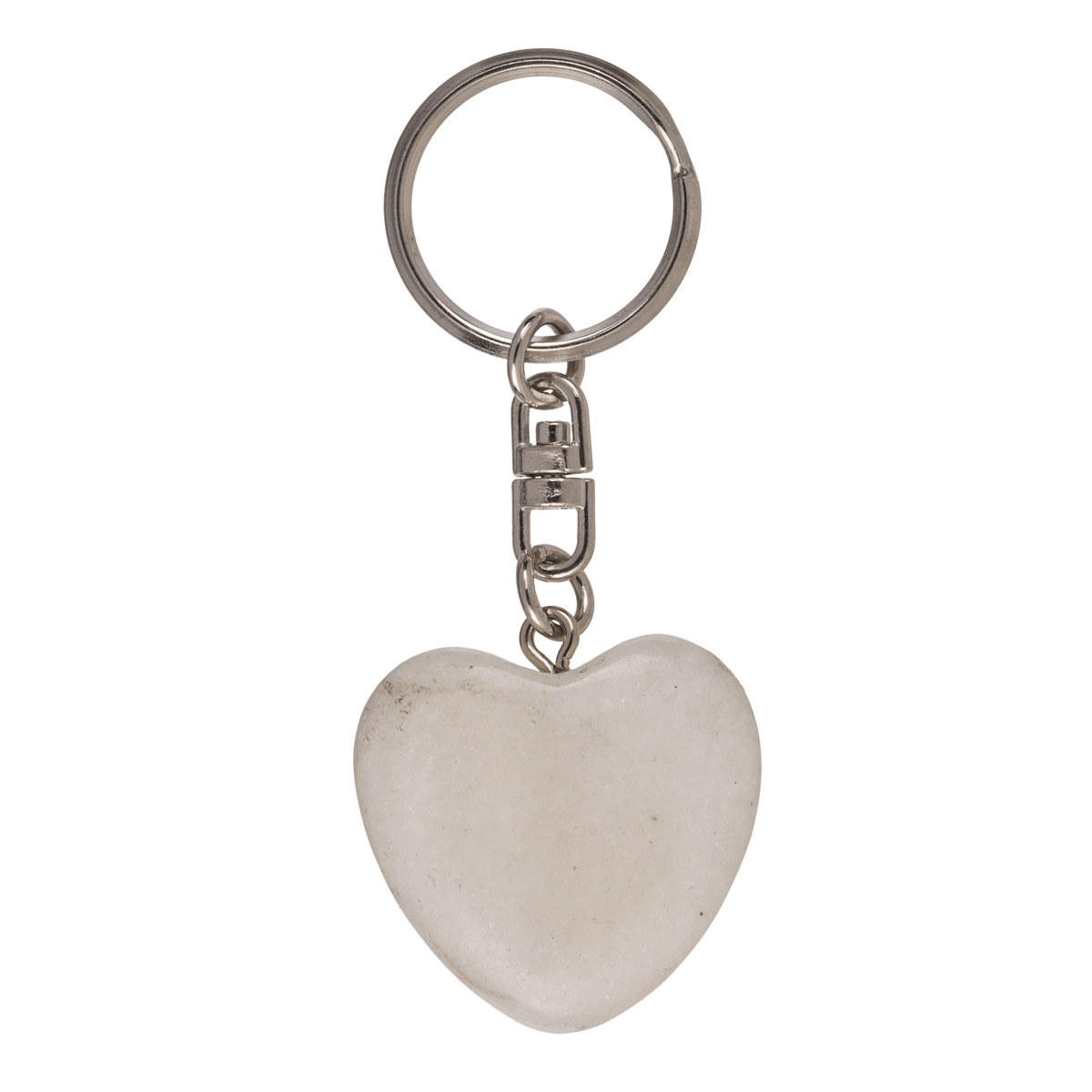 Metal Keychain, Worry Heart Natural Stones,